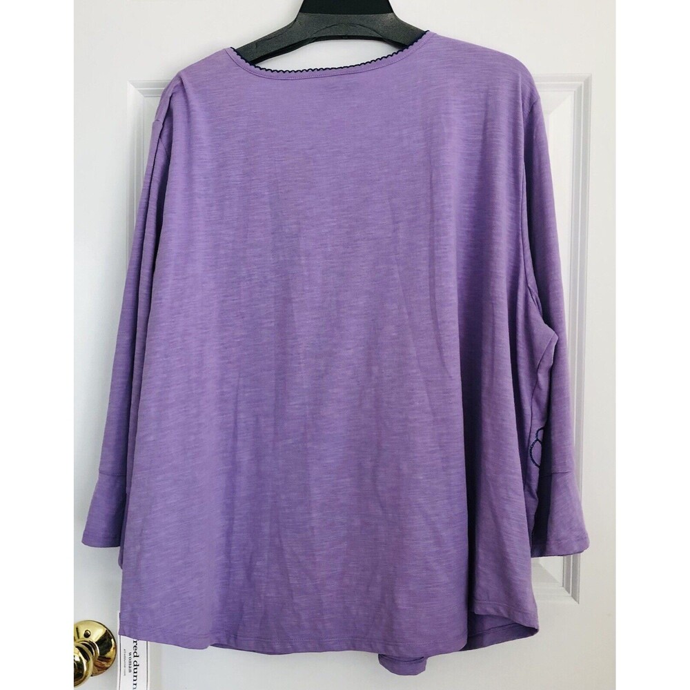 ALFRED DUNNER WOMEN'S TOPS PULLOVER SIZE 3X LAVANDA FLORAL EMBROIDERED PS2103 - Picture 3 of 8
